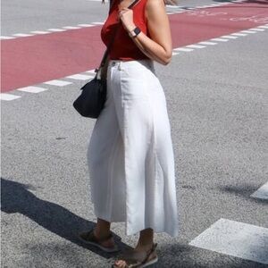 Zara High Waist Culotte Wide Leg Crop Pants